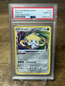 PSA 10 MINT - Pokemon TCG Jirachi Amazing Rare Vivid Voltage 119/185 Holo - Image 1
