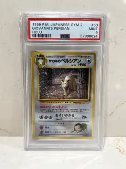 1999 GIOVANNI’S PERSIAN (PSA 9) JAPANESE GYM 2 #53 HOLO POKEMON CARD - Image 1