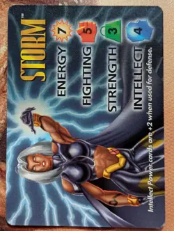 OverPower Marvel IQ Fleer 1996 Storm Hero Character Card Rare - Image 1