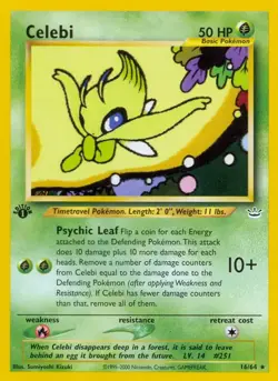 Celebi - 16/64 - Pokemon Neo Revelation 1st Edition Rare Card WOTC NM - Image 1