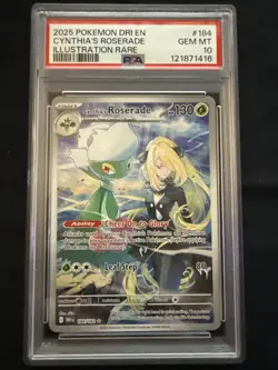 PSA 10 GEM MINT Cynthia's Roserade Destined Rivals Full Art Holo Pokemon 184/182 - Image 1