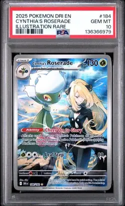 PSA 10 Cynthia's Roserade 184/182 Pokemon Destined Rivals DRI EN 2025 GEM MINT - Image 1