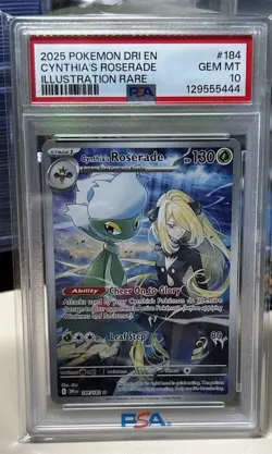 PSA 10 Cynthia's Roserade 184/182 Pokemon Destined Rivals DRI EN 2025 GEM MINT - Image 1