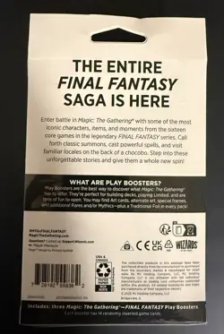 Magic The Gathering Final Fantasy Play Pack w/ 3 Packs & Zidane Promo SEALED NEW - Image 2