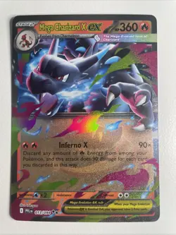Mega Charizard X ex 013/094 Me02: Phantasmal Flames Holo - Pokemon TCG CCG NM - Image 1