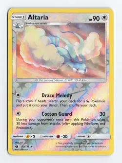 Altaria 80/111 Reverse Holo Rare SM Crimson Invasion Pokemon TCG Card LP/NM - Image 1