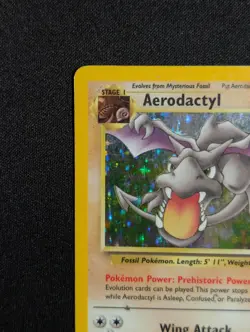 AERODACTYL 1999 POKEMON ORIGINAL FOSSIL HOLO RARE 1/62 LP - Image 2