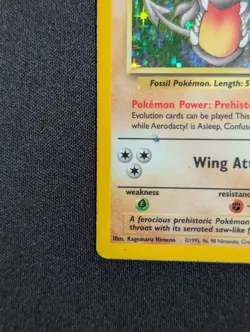 AERODACTYL 1999 POKEMON ORIGINAL FOSSIL HOLO RARE 1/62 LP - Image 5