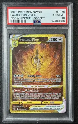 FULL ART ARCEUS VSTAR PSA 10 2023 POKEMON SWSH CROWN ZENITH #GG70 SECRET 3686 - Image 1
