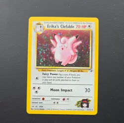 Erika's Clefable - 3/132 - Pokemon Gym Heroes Unlimited Holo Rare Card WOTC NM - Image 1