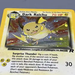 Pokemon Dark Raichu 83/82 Team Rocket Secret Rare Holo Unlimited NM WOTC - Image 3