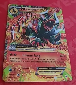 Pokemon TCG M Houndoom EX 22/162 XY Breakthrough Holo MP Creased - Image 1