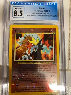 Entei #34 - Black Star Promo - WoTC Pokemon Card *CGC Grade 8.5* - Image 1