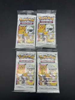 Lot (4) SEALED 25th Anniversary General Mills Pokemon Cereal 3 Card Booster Pack - Image 1