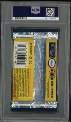 1999 Pokemon Base Set Unlimited Thick Font Charizard Art Foil Booster Pack PSA 9 - Image 2