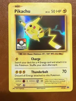 2016 Pikachu XY202 Black Star Promo English Holo Pokemon League - Image 1
