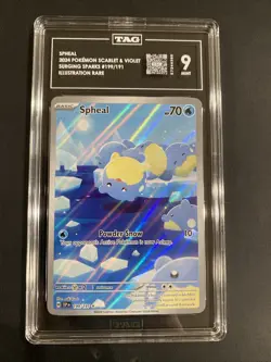 Pokemon Spheal 199 Illustration Rare Sv08: Surging Sparks 2024 TAG 9 Mint! - Image 1