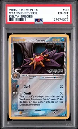 2005 Pokemon EX Delta Species Starmie-Reverse Holo Foil Stamped #30 PSA 6 - Image 1