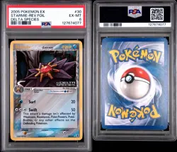 2005 Pokemon EX Delta Species Starmie-Reverse Holo Foil Stamped #30 PSA 6 - Image 3