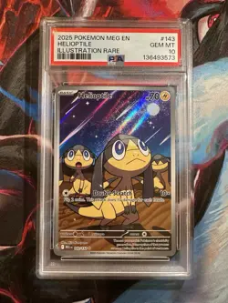 2025 Pokemon MEG EN Helioptile Illustration Rare #143 PSA 10 Gem Mint - Image 1