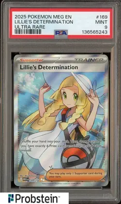 2025 Pokemon MEG EN Ultra Rare #169 Lillie's Determination PSA 10 GEM MINT - Image 1
