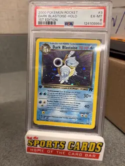 2000 Pokemon 1st First Edition Team Rocket Holo Dark Blastoise PSA 6 #3/82 - Image 1