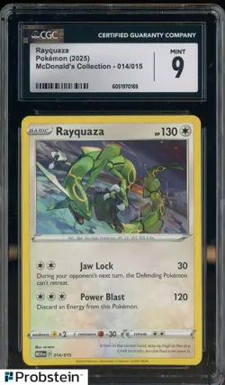 2025 Pokemon McDonald's Collection M24EN #014/015 Rayquaza CGC 9 MINT - Image 1