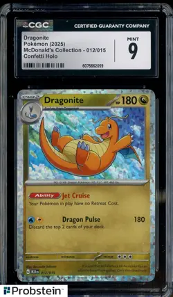 2025 Pokemon Mcdonald's Collection #012/015 Dragonite Confetti Holo CGC 9 - Image 1