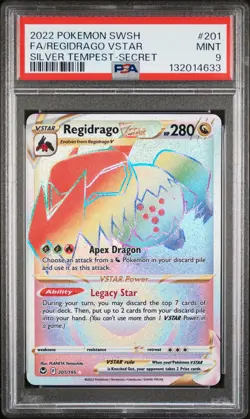 2022 POKEMON SWORD & SHIELD SILVER TEMPEST SECRET FULL ART/REGIDRAGO VSTAR PSA 9 - Image 1