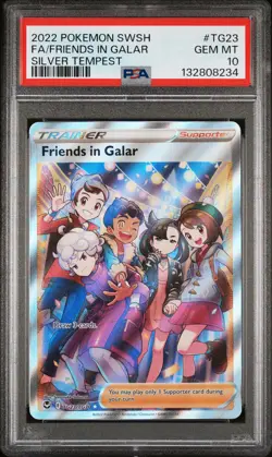 2022 POKEMON SWORD & SHIELD SILVER TEMPEST FULL ART/FRIENDS IN GALAR PSA 10 - Image 1