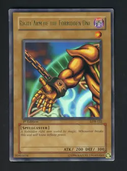 Yu-Gi-Oh! Legend of Blue-Eyes LOB-122 1st Edition Right Arm of The Forbidden One - Image 1