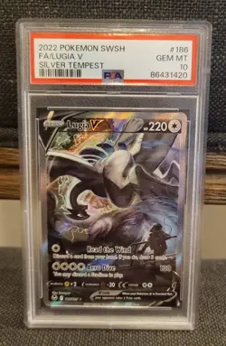 Pokemon 2022 Lugia V 186/195 Alt Art Silver Tempest GEM MINT PSA 10 - Image 1