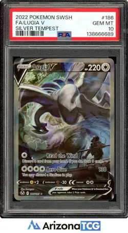 Pokemon 2022 Lugia V 186/195 Alt Art Silver Tempest GEM MINT PSA 10 - Image 1