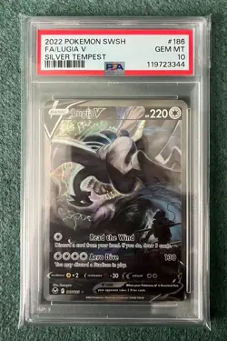 2022 Pokemon Silver Tempest Lugia V Alt Art 186/195 PSA 10 TCG Card Gem Mint - Image 1