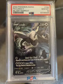 2022 Pokemon Silver Tempest Lugia V Alt Art 186/195 PSA 10 TCG Card Gem Mint - Image 1