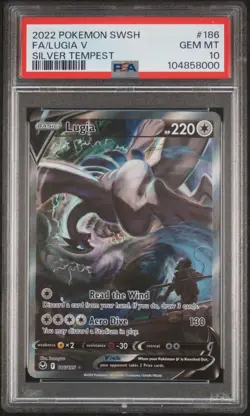 Pokemon 2022 Lugia V 186/195 Alt Art Silver Tempest GEM MINT PSA 10 - Image 1