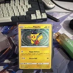 Special Delivery Pikachu SWSH074 Holo Sword & Shield Promo Card (SEALED) - Image 1