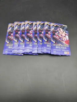 One Piece TCG The Azure Seas Seven Sleeved Booster Pack Lot of 8 Sealed - Image 1