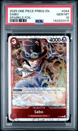 Sabo Pirate Foil P-044 Premium Booster The Best Vol. 2 One Piece PSA 10 Sparkle - Image 1
