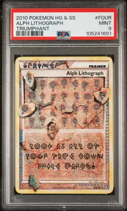 2010 POKEMON TRIUMPHANT ALPH LITHOGRAPH #FOUR ULTRA RARE PSA 9 MINT #105241691 - Image 1