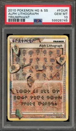 Pokemon Alph Lithograph Triumphant Rare #FOUR PSA 10 Gem Mint - Image 1