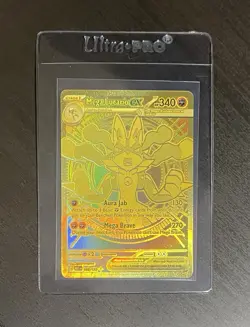 Pokemon TCG Mega Lucario EX 188/132 Mega Evolution Gold Hyper Rare Card! NM - Image 1