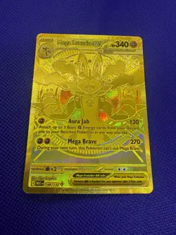Mega Lucario EX 188/132 Hyper Rare Gold Mega Evolutions Pokemon Card NEAR MINT - Image 1