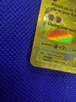 Mega Lucario EX 188/132 Hyper Rare Gold Mega Evolutions Pokemon Card NEAR MINT - Image 2