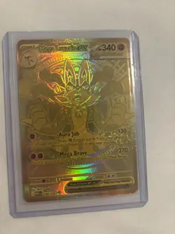 Mega Lucario Ex 188/132 Mega Evolution Gold Hyper Rare Pokemon TCG Card English - Image 2