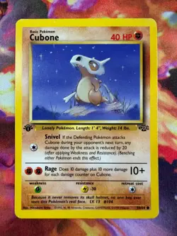 Cubone 50/64 LP 1st Edition Jungle 1999 Pokemon TCG - Image 1