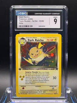 CGC 9 MINT ✨ - Dark Raichu 83/82 Team Rocket 1st Edition Holo - 2000 Pokemon - Image 1