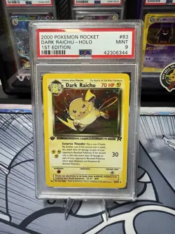 2000 Pokemon Rocket 1st Edition #83 Dark Raichu - Holo PSA 9 MINT - Image 1