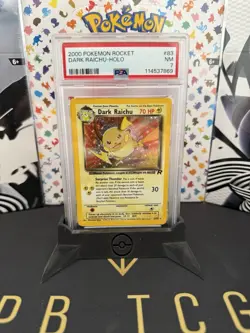 PSA 7 Dark Raichu 83/82 SECRET RARE HOLO Team Rocket 2000 Pokemon Card Near Mint - Image 1