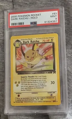 2000 POKEMON ROCKET DARK RAICHU - HOLO #83 MINT 9 - Image 1